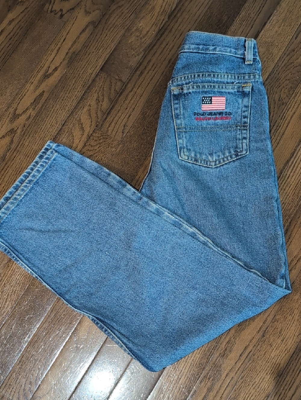 Vintage Ralph Lauren Light Blue Straight Wide-Leg Jeans  Waist 14"